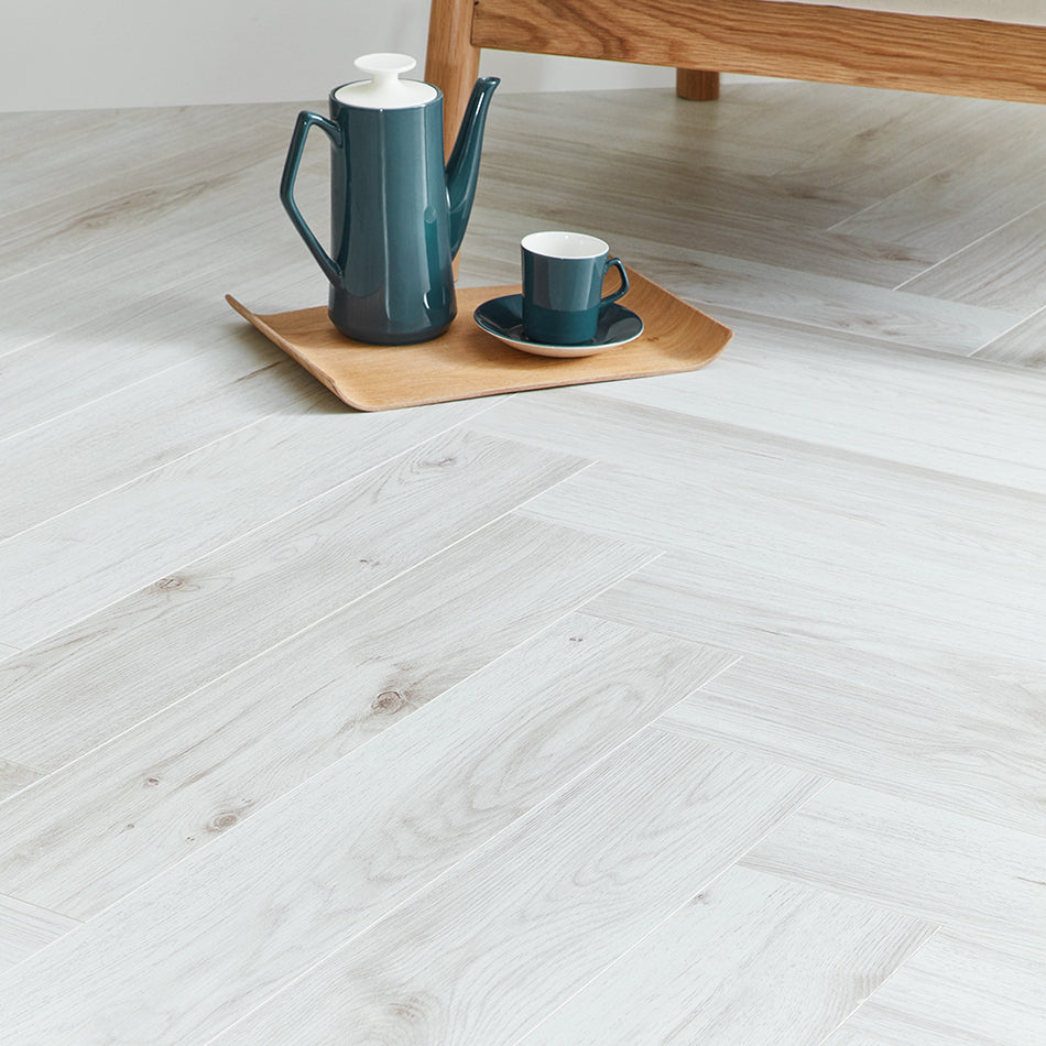 Kronotex Grasmere Herringbone 8mm Laminate Flooring - Parisian Oak