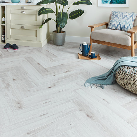 Kronotex Grasmere Herringbone 8mm Laminate Flooring - Parisian Oak