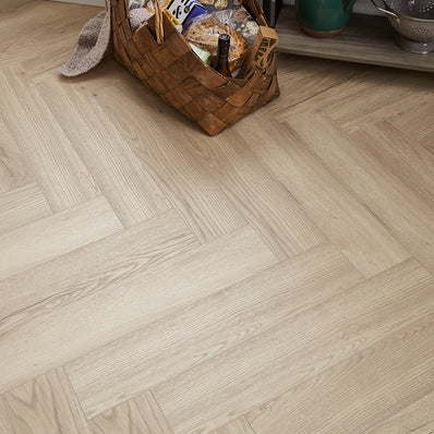 Kronotex Grasmere Herringbone 8mm Laminate Flooring - Light Oak