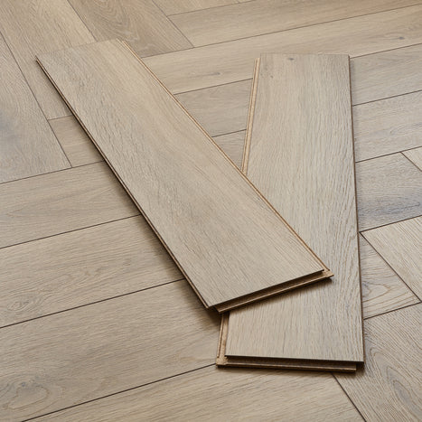 Kronotex Grasmere Herringbone 8mm Laminate Flooring - Natural Home Oak-SAMPLE