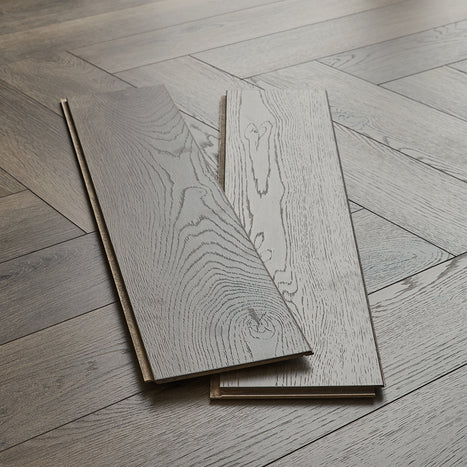 Kronotex Grasmere Herringbone 8mm Laminate Flooring - Dark Oak-SAMPLE