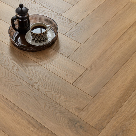 Kronotex Grasmere Herringbone 8mm Laminate Flooring - Natural Oak