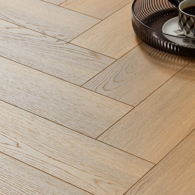Kronotex Grasmere Herringbone 8mm Laminate Flooring - Natural Oak