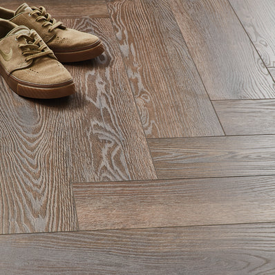 Kronotex Grasmere Herringbone 8mm Laminate Flooring - Espresso Oak