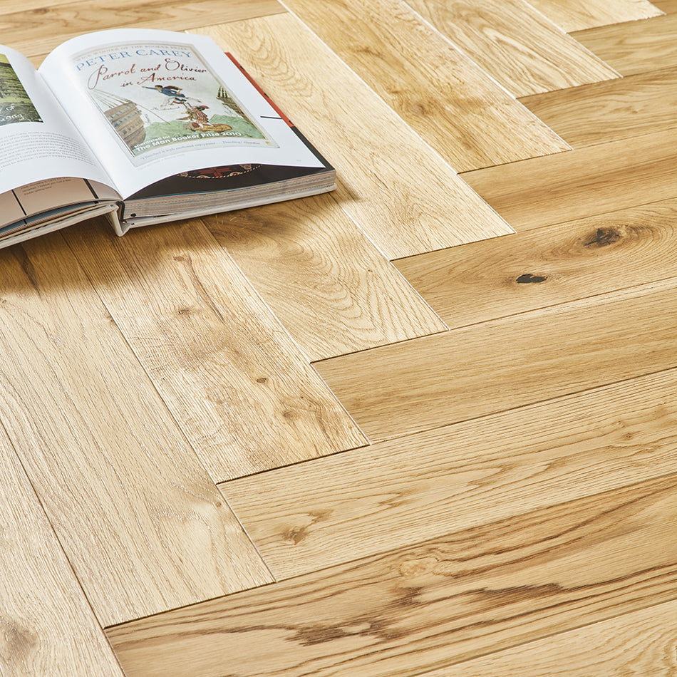 Lucerne Herringbone 18mm Engineered Wood Flooring - Rustic Oak