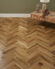 Black Friday - 20mm Lacquered Herringbone Engineered Wood Flooring - Honey Oak