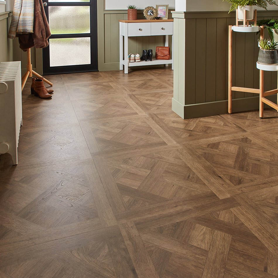 Faus Seathwaite 8mm Laminate Waterproof Parquet Flooring - Rich Oak