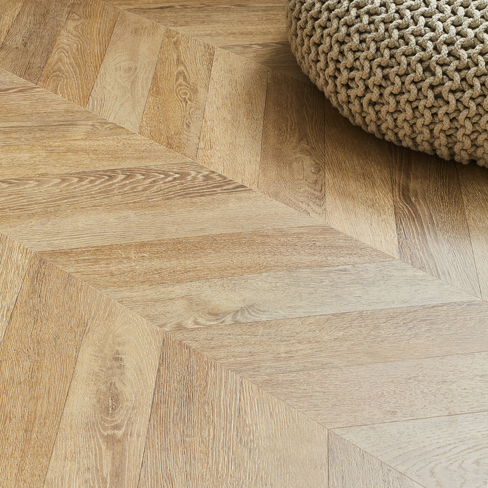 Faus Seathwaite 8mm Laminate Waterproof Chevron Flooring - Boho Oak