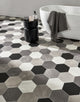 Gable 2.3m Cushioned Roll Vinyl Flooring - Mood Hex Tile