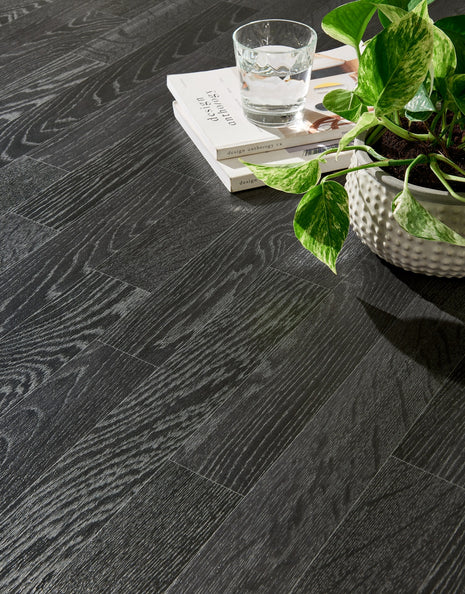 Gable 2.3m Cushioned Roll Vinyl Flooring - Espresso Oak Plank