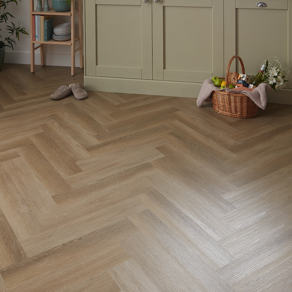Scafell 5.2mm SPC Herringbone Flooring - Herringbone Ash Brown