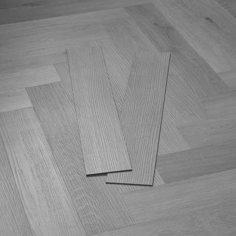 Rannerdale LVT Herringbone Flooring - Havana Grey Oak