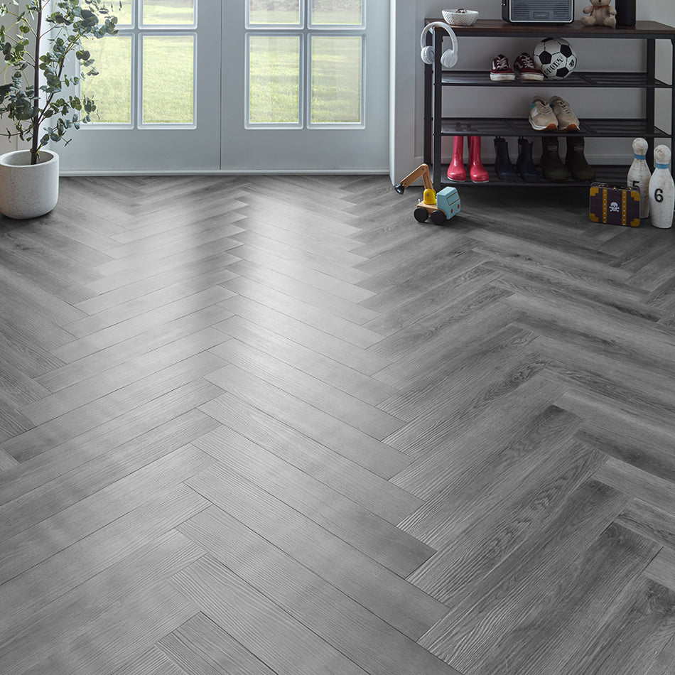 Rannerdale LVT Herringbone Flooring - Millenium Oak