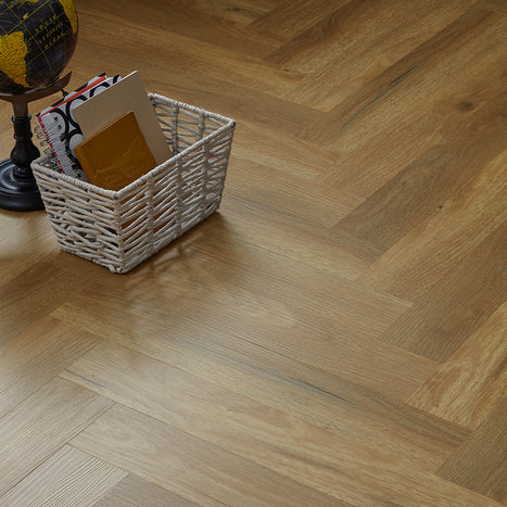 Rannerdale LVT Herringbone Flooring - Natural Oak