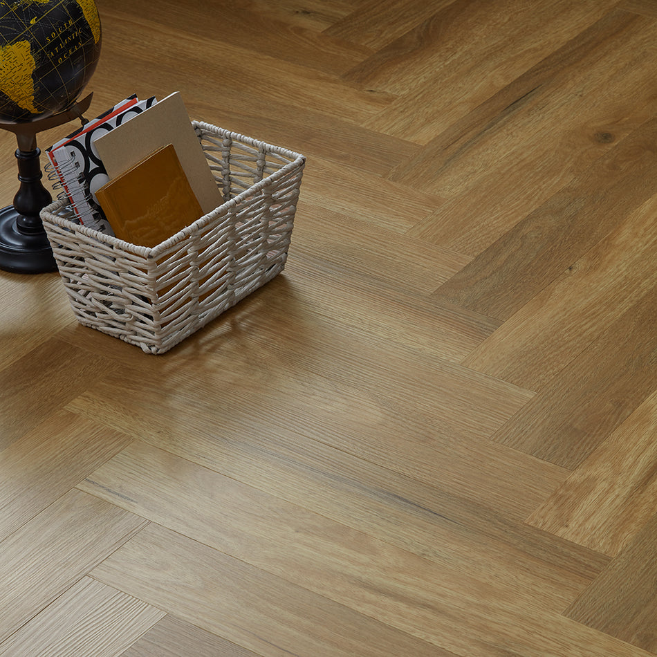 Rannerdale LVT Herringbone Flooring - Natural Oak