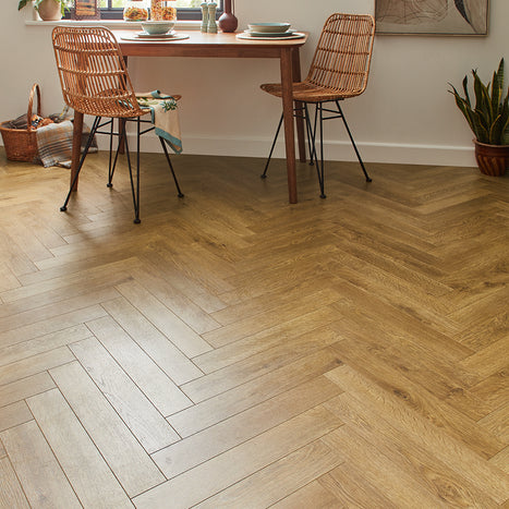 Berry Alloc Thirlmere Herringbone 8mm Laminate Flooring - Gastro Oak