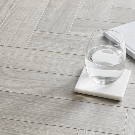 Berry Alloc Thirlmere Herringbone 8mm Laminate Flooring - Natural Grey