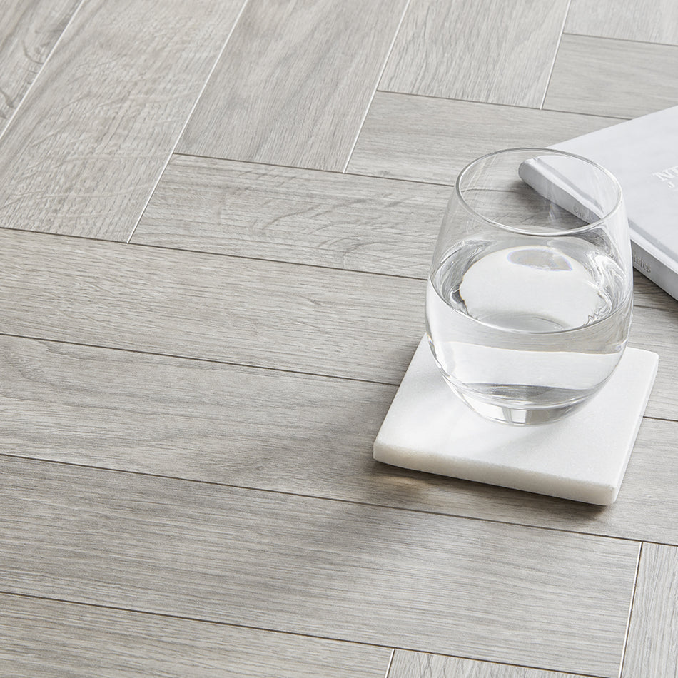 Berry Alloc Thirlmere Herringbone 8mm Laminate Flooring - Natural Grey