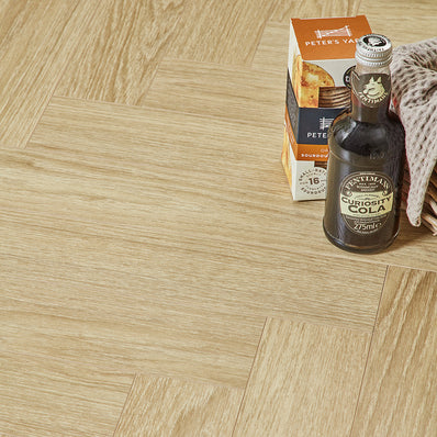 Berry Alloc Thirlmere Herringbone 8mm Laminate Flooring - Light Natural Oak