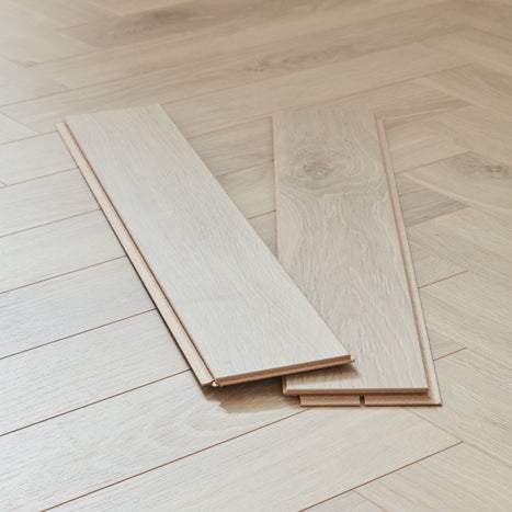 Berry Alloc Thirlmere Herringbone 8mm Laminate Flooring - Natural Sand-SAMPLE