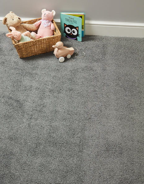 Bowness Hessian Backing 17mm Saxony Carpet - Slate / 4m