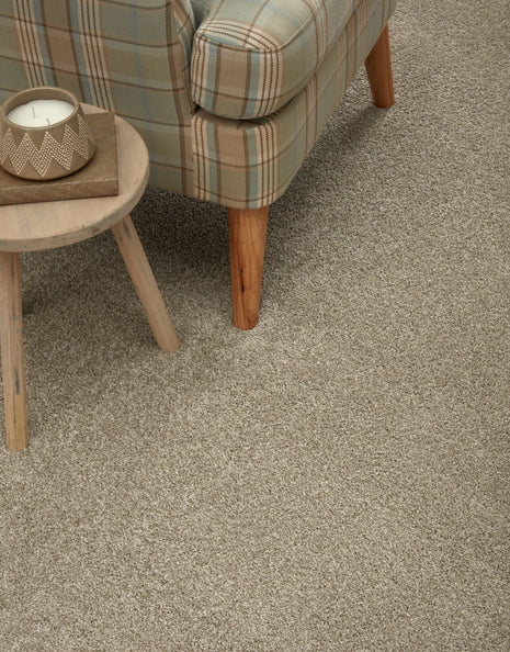 Keswick Dual Backing Backing 14mm Saxony Carpet - Linen / 4m