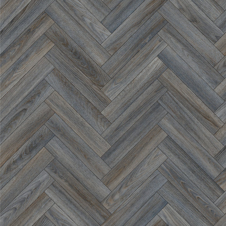 Troutbeck 2.8mm Cushioned Roll Vinyl Flooring - Deep Slate Chevron