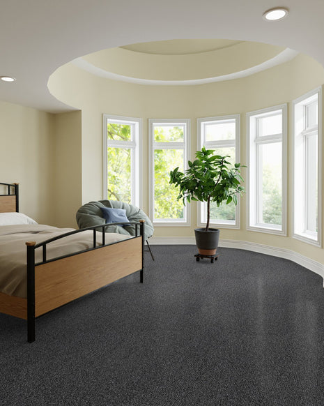 Venice Hessian Backed 6mm Twist Pile Carpet - Bedrock Grey / 4m