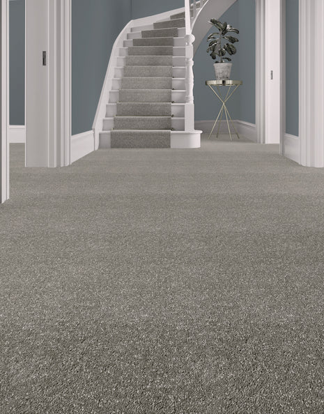 Venice Hessian Backed 6mm Twist Pile Carpet - Grey Wisp / 4m