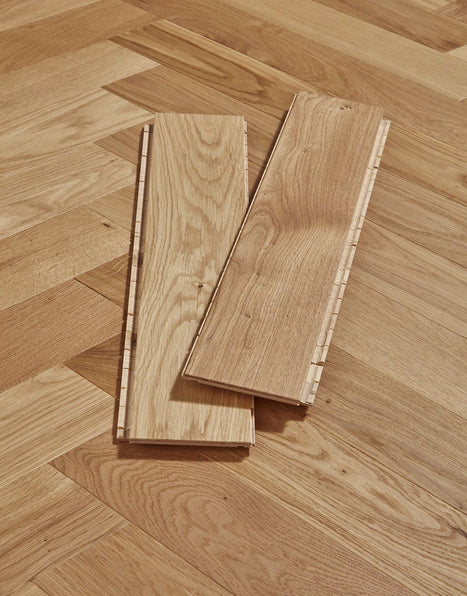 Elterwater Parquet 14mm Herringbone Engineered Wood Flooring - Natural Oak