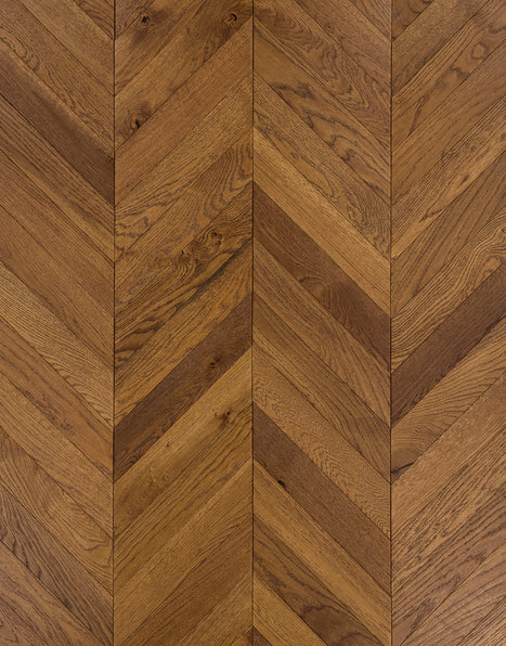 Black Friday - Chevron 14mm Brushed & Oiled Engineered Wood Flooring - Honeycomb Oak