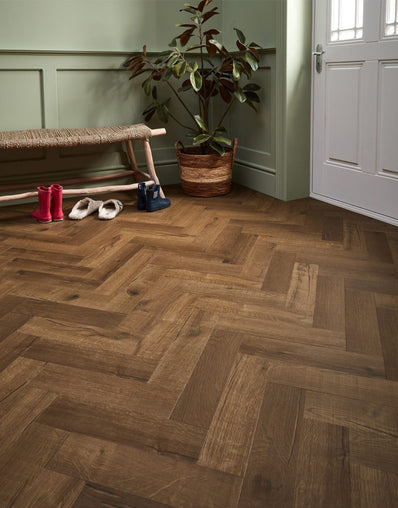 Asenso Signature Herringbone - Rich Toffee Oak