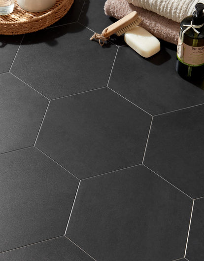 Asenso Aurora Hex Tile - Midnight Black-SAMPLE