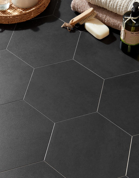 Asenso Aurora Hex Tile - Midnight Black