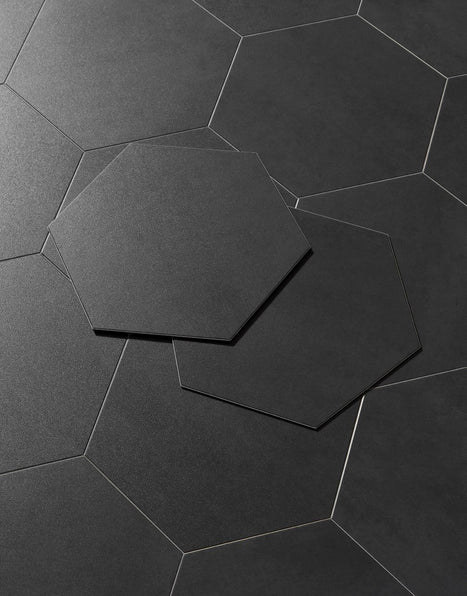 Asenso Aurora Hex Tile - Midnight Black