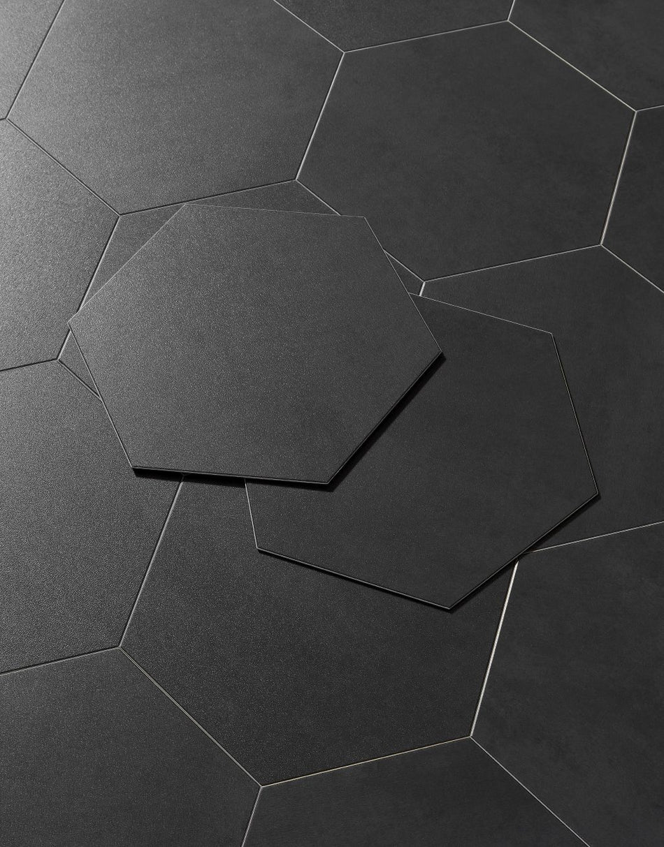 Asenso Aurora Hex Tile - Midnight Black