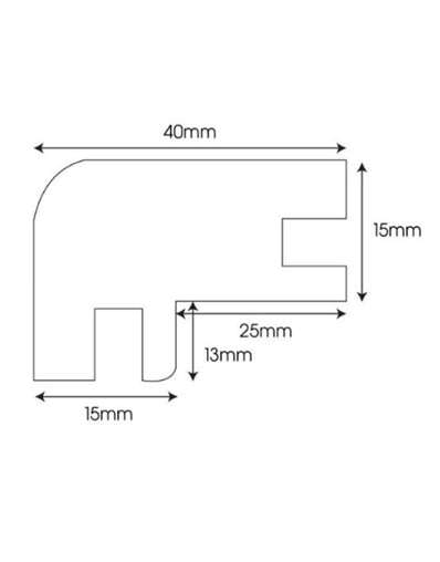 WS3 900mm Flush-Fit Nosing (suitable for 14mm thick T&G Wood) - Golden Oak