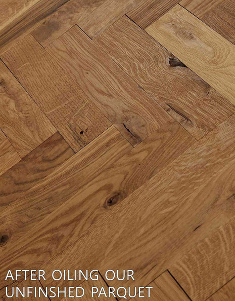 Maggiore 21mm Solid Wood Parquet Flooring - Unfinished Rustic Oak