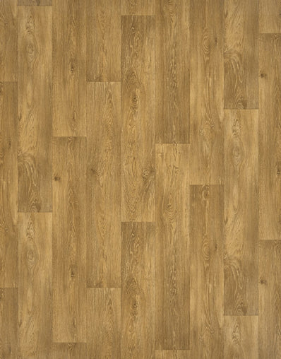 Gable 2.3m Cushioned Roll Vinyl Flooring - Rich Oak Plank