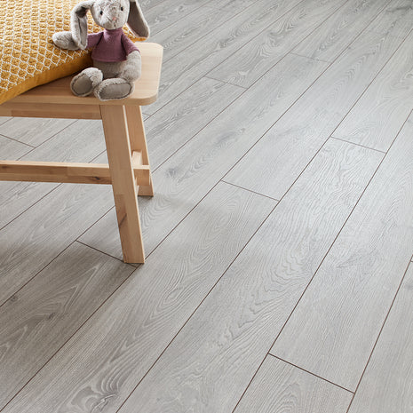 Kronotex Coniston 12mm Laminate Flooring - Grey Timeless Oak