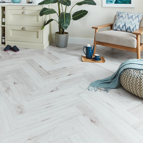 Kronotex Grasmere Herringbone 8mm Laminate Flooring - Parisian Oak-SAMPLE