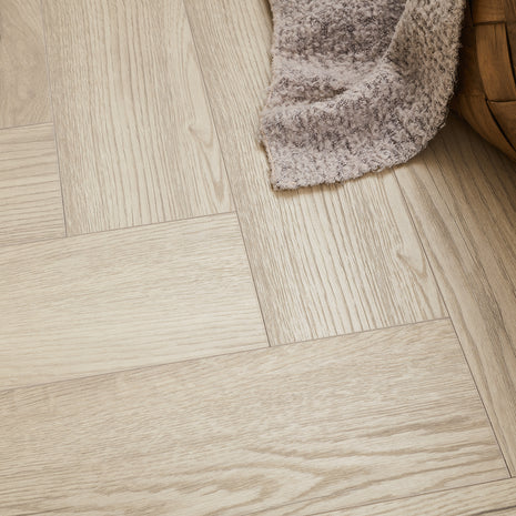 Kronotex Grasmere Herringbone 8mm Laminate Flooring - Light Oak