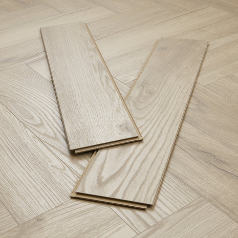 Kronotex Grasmere Herringbone 8mm Laminate Flooring - Light Oak