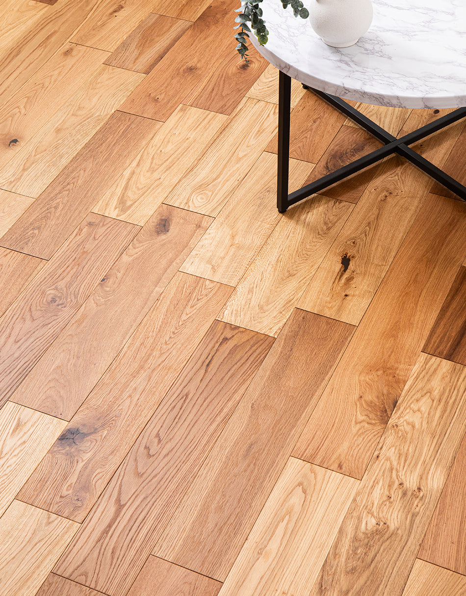 Black Friday Oak Engineered 14mm Brushed & Oiled Engineered Wood Flooring - Natural Oak