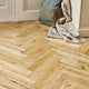 Lucerne Herringbone 18mm Engineered Wood Flooring - Rustic Oak-SAMPLE