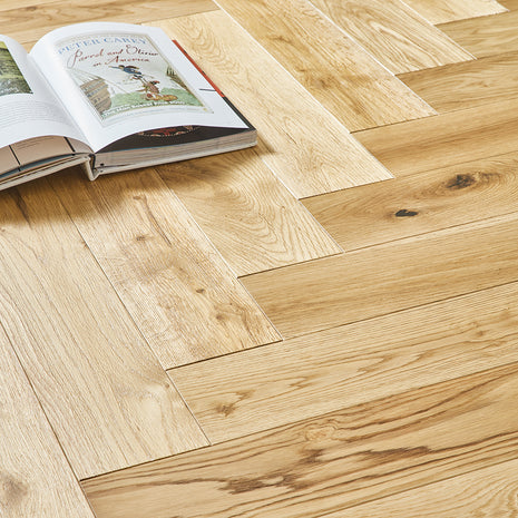 Lucerne Herringbone 18mm Engineered Wood Flooring - Rustic Oak-SAMPLE