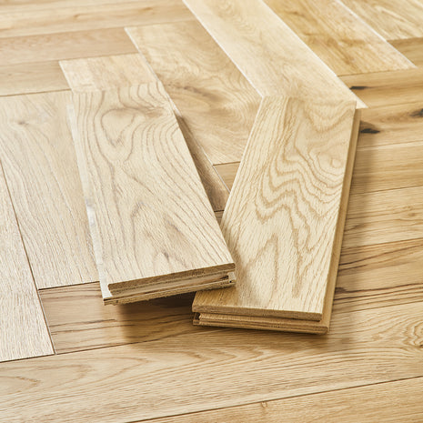 Lucerne Herringbone 18mm Engineered Wood Flooring - Rustic Oak-SAMPLE