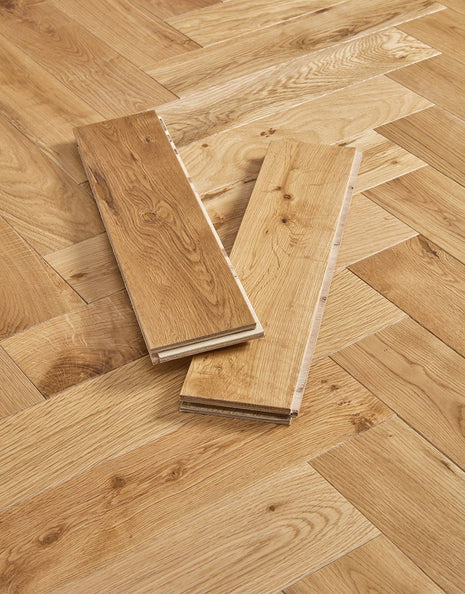 Lucerne Herringbone 18mm Engineered Wood Flooring - Rustic Oak-SAMPLE