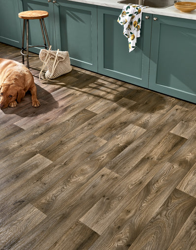 Gable 2.3m Cushioned Roll Vinyl Flooring  - Victorian Oak Plank