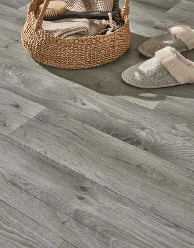 Gable 2.3m Cushioned Roll Vinyl Flooring  - Beach Hut Oak Plank